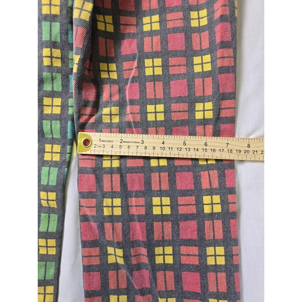 Ragged Jeans Jeans Womens 24 Multicolor Plaid Colorblock Tapered Leg Denim Pants